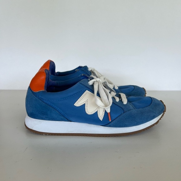 Birdies ‘The Roadrunner’ Suede Athletic Sneakers, Ultramarine Blue/Orange, 8.5 - Picture 2 of 12